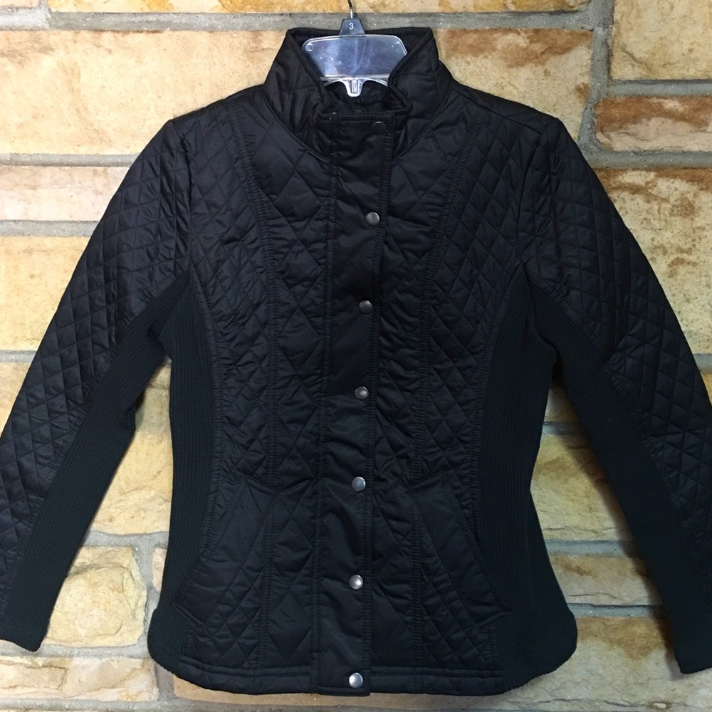 Black quilted jacket